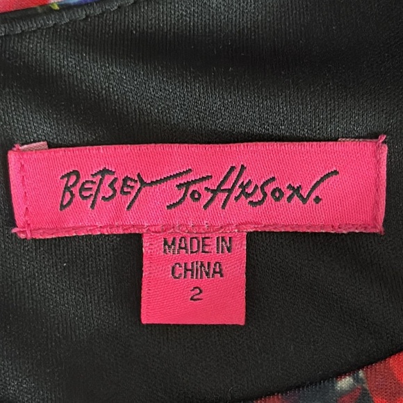 Betsey Johnson Floral Print Cap Sleeve Dress - Size 2 - Picture 6 of 9